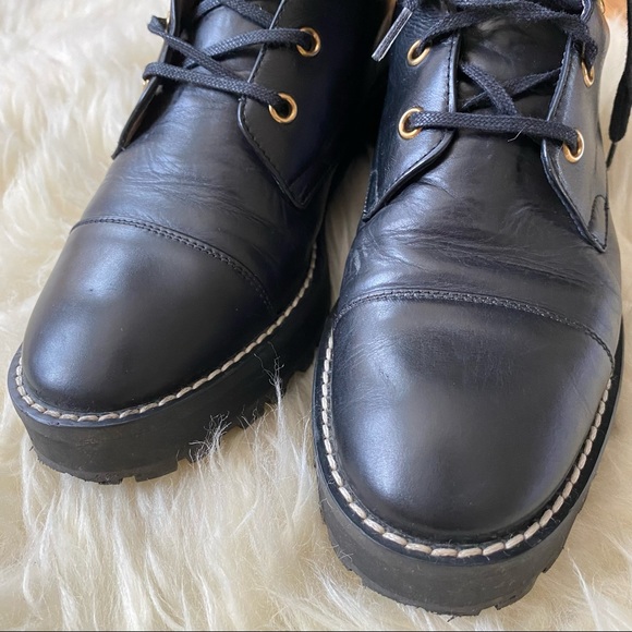Stuart Weitzman Lexy Black Combat Boot Size 5 - Picture 9 of 13